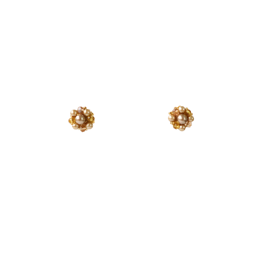 ARETES VICTORIA MARRÓN DORADO