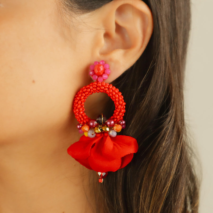 ARETES ANTONIA CORAL MULTICOLOR
