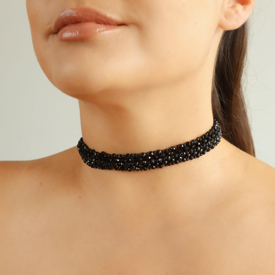COLLAR ESMERALDA NEGRO