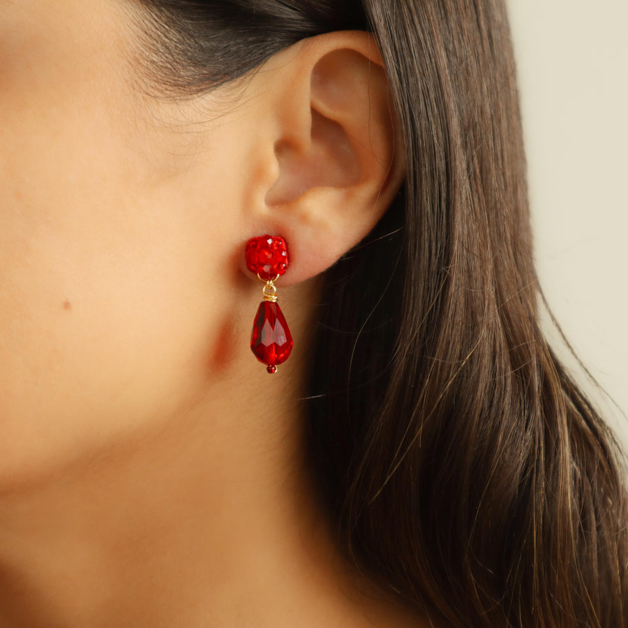 ARETES AMARELLA ROJO