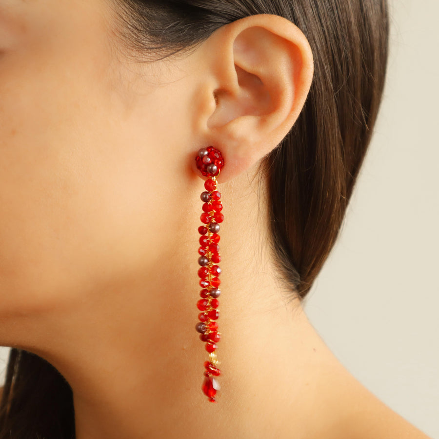 ARETES VIRGINIA ROJO VINO
