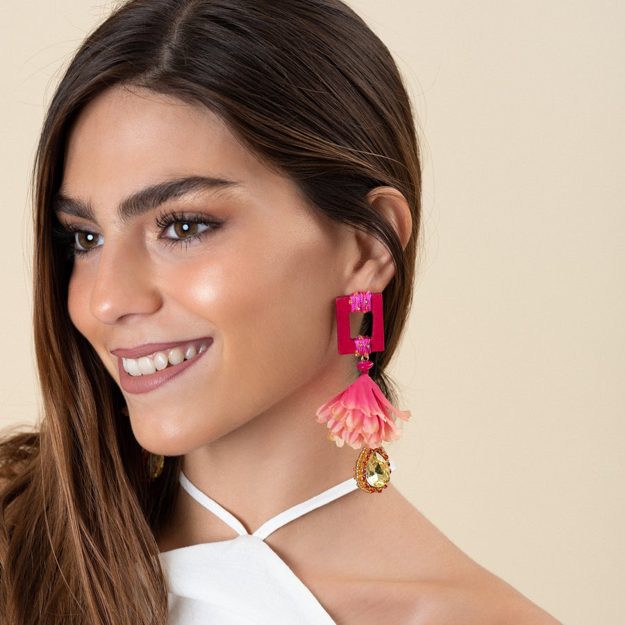 STATEMENT EARRINGS ARETES FLORAL