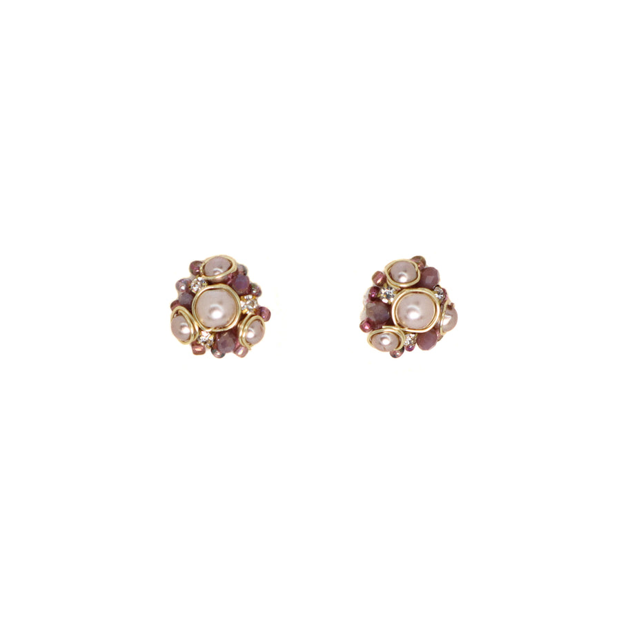ARETES DANA MINI MORADO/DORADO